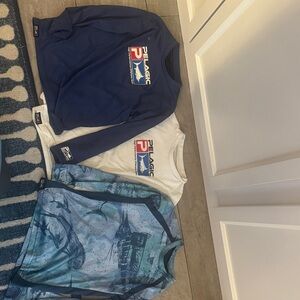 Pelagic Kids Rashguards - Navy, White, and Ocean Blue 3 pack